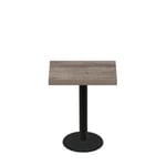 24" x 30" Urban Weathered Barnwood Quick Ship Table + Black Standard Height 18" Disc Base