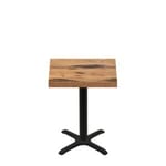 30" x 30" Urban Natural Heartwood Quick Ship Table + Black Standard Height 22" x 22" Cross Base