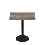 30" x 42" Urban Weathered Barnwood Quick Ship Table + Black Counter Height 22" Disc Base
