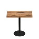 30" x 48" Urban Natural Heartwood Quick Ship Table + Black Counter Height 22" Disc Base