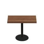 30" x 48" Urban Toasted Birch Quick Ship Table + Black Standard Height 22" Disc Base
