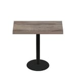 30" x 48" Urban Weathered Barnwood Quick Ship Table + Black Counter Height 22" Disc Base