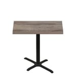 30" x 48" Urban Weathered Barnwood Quick Ship Table + Black Counter Height 22" x 30" Cross Base