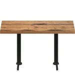 30″ x 72″ Urban Natural Heartwood Quick Ship Table + (2) Black Counter Height 22″ T Bases