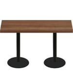 30" x 72" Urban Toasted Birch Quick Ship Table + (2) Black Counter Height 22" Disc Bases