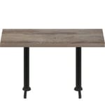 30″ x 72″ Urban Weathered Barnwood Quick Ship Table + (2) Black Counter Height 22″ T Bases
