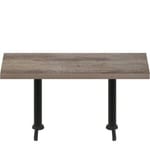 30″ x 72″ Urban Weathered Barnwood Quick Ship Table + (2) Black Standard Height 22″ T Bases
