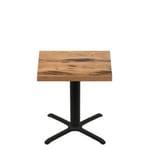 36" x 36" Urban Natural Heartwood Quick Ship Table + Black Standard Height 30" x 30" Cross Base