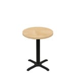 30" Round Woodland Clear Coat Finish Quick Ship Table + Black Standard Height 22" x 22" Cross Base