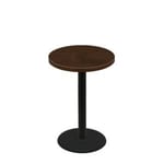 30" Round Woodland Dark Walnut Stain Quick Ship Table + Black Counter Height 22" Disc Base
