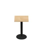 24" x 24" Woodland Clear Coat Finish Quick Ship Table + Black Standard Height 18" Disc Base