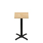 24" x 24" Woodland Clear Coat Finish Quick Ship Table + Black Counter Height 22" x 22" Cross Base
