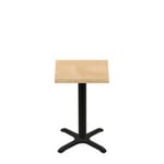 24" x 24" Woodland Clear Coat Finish Quick Ship Table + Black Standard Height 22" x 22" Cross Base