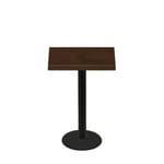24" x 30" Woodland Dark Walnut Stain Quick Ship Table + Black Counter Height 18" Disc Base