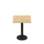 30" x 30" Woodland Clear Coat Finish Quick Ship Table + Black Standard Height 18" Disc Base