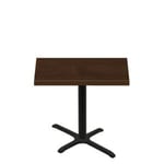 30" x 42" Woodland Dark Walnut Stain Quick Ship Table + Black Standard Height 22" x 30" Cross Base
