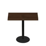 30" x 48" Woodland Dark Walnut Stain Quick Ship Table + Black Counter Height 22" Disc Base