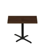 30" x 48" Woodland Dark Walnut Stain Quick Ship Table + Black Standard Height 22" x 30" Cross Base