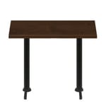 30" x 60" Woodland Dark Walnut Stain Quick Ship Table + (2) Black Bar Height 22" T Bases