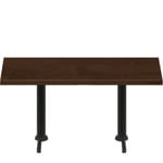 30" x 72" Woodland Dark Walnut Stain Quick Ship Table + (2) Black Standard Height 22" T Bases