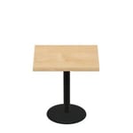 36" x 36" Woodland Clear Coat Finish Quick Ship Table + Black Standard Height 22" Disc Base