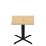 36" x 36" Woodland Clear Coat Finish Quick Ship Table + Black Standard Height 30" x 30" Cross Base