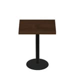 36" x 36" Woodland Dark Walnut Stain Quick Ship Table + Black Counter Height 22" Disc Base