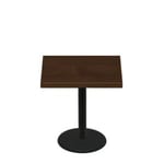 36" x 36" Woodland Dark Walnut Stain Quick Ship Table + Black Standard Height 22" Disc Base