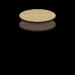 Two-Sided Quick Ship Table Tops - Oak/Walnut Laminate - Brown T-Mold - 36" Round - both sides