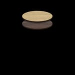 Two-Sided Quick Ship Table Tops - Oak/Walnut Laminate - Brown T-Mold - 30" Round - both sides