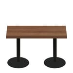 30" x 60" Urban Toasted Birch Quick Ship Table + (2) Black Standard Height 22" Disc Bases