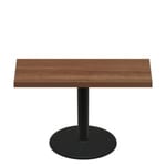 30" x 60" Urban Toasted Birch Quick Ship Table + Black Standard Height 30" Disc Base