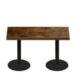 30" x 60" Urban Vintage Autumn Quick Ship Table + (2) Black Standard Height 22" Disc Bases