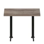 30" x 60" Urban Weathered Barnwood Quick Ship Table + (2) Black Bar Height 22" T Bases