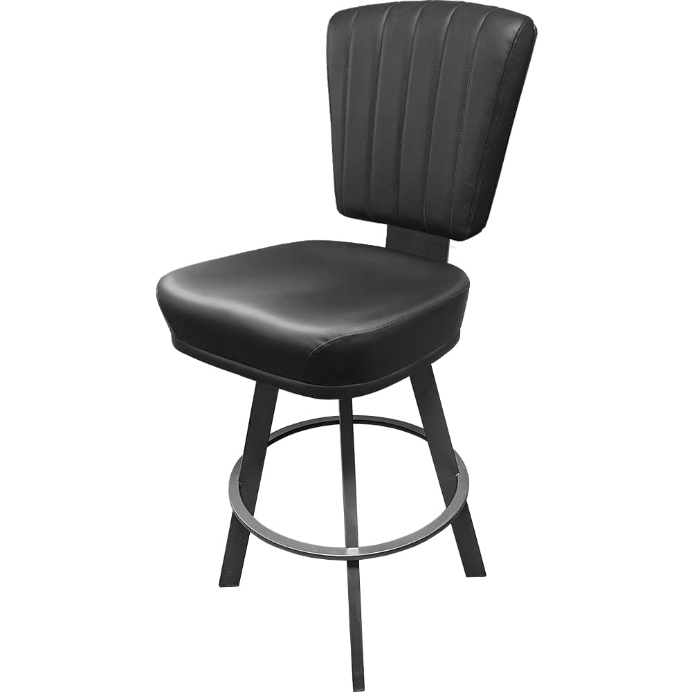 BM-10660 Spartan Bucket Stool with XL Iron Gray Swivel Frame