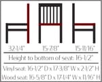SL4279 Jailhouse Metal Frame Chair Dimensions