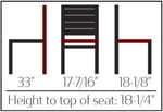 OD CM TEAK Outdoor Teak Dining Chair dimensions