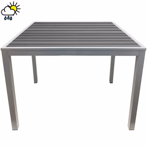 Teak Outdoor Tables – Gray Slats