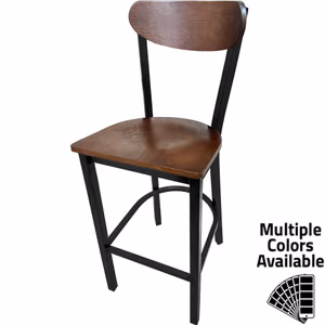 BM-262 Kidney Wood Back Barstool