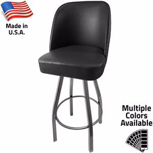 SL3136-CCS American Made Bucket Stool – Clear Coat Bar Height Swivel Frame