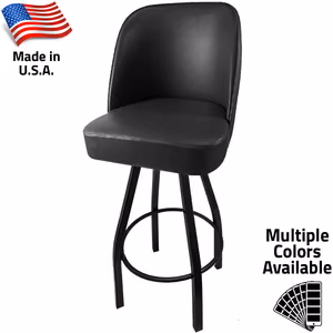 SL3136 American Made Bucket Stool – Black Bar Height Swivel Frame