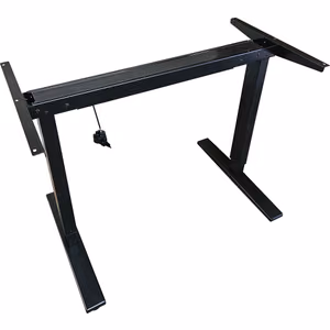 Table Base – 2 x 25.625″ T’s / Ends – Black Stamped Steel – Adjustable Height – 3″ Column
