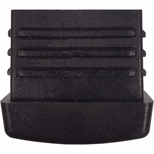 Face-on view of GL234 black plastic glide for metal frame restaurant dining chairs and bar stools