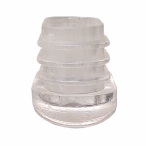 Side view of GL4279 clear plastic glide for Jailhouse series metal frame restaurant chairs and bar stools
