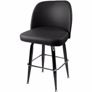 SL2144 XL Bucket Stool – XL Gloss Black Square Bar Height Swivel Frame