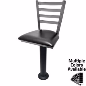 SL6135C Clear Coat Ladderback Bar Height Bolt Down Pedestal Stool
