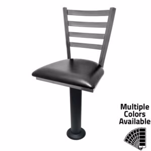 SL7135C Clear Coat Ladderback Counter Height Bolt Down Pedestal Stool