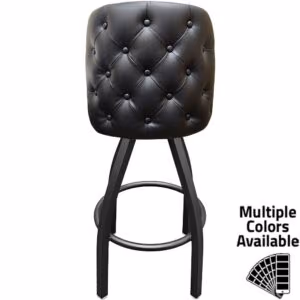 SL8136 Tufted Back Bucket Barstool with Black Swivel Frame