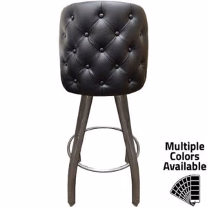 SL8136-CCS Tufted Back Bucket Barstool with Clear Coat Swivel Frame