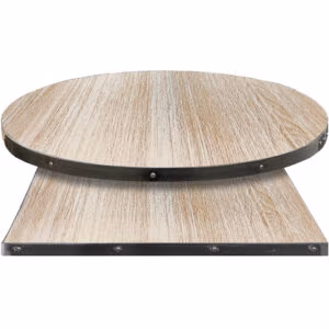Fortress Manufactured Table Tops – Wood Veneer with Whitewash Clear Coat finish
